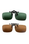 Skyzone Lunettes de soleil à clipser sur lunettes de vue pour femme homme, 2 paires de lunettes de soleil polarisées rabattab