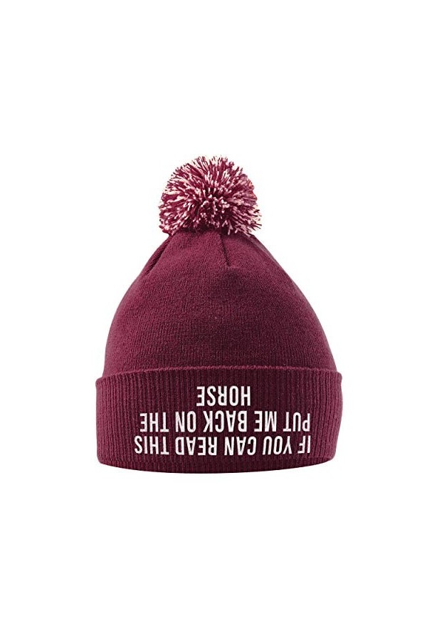 Bonnet à pompon avec inscription « If You Can Read This Put Me Back On The Horse Hat »,Cadeaux déquitation pour filles,Bonne