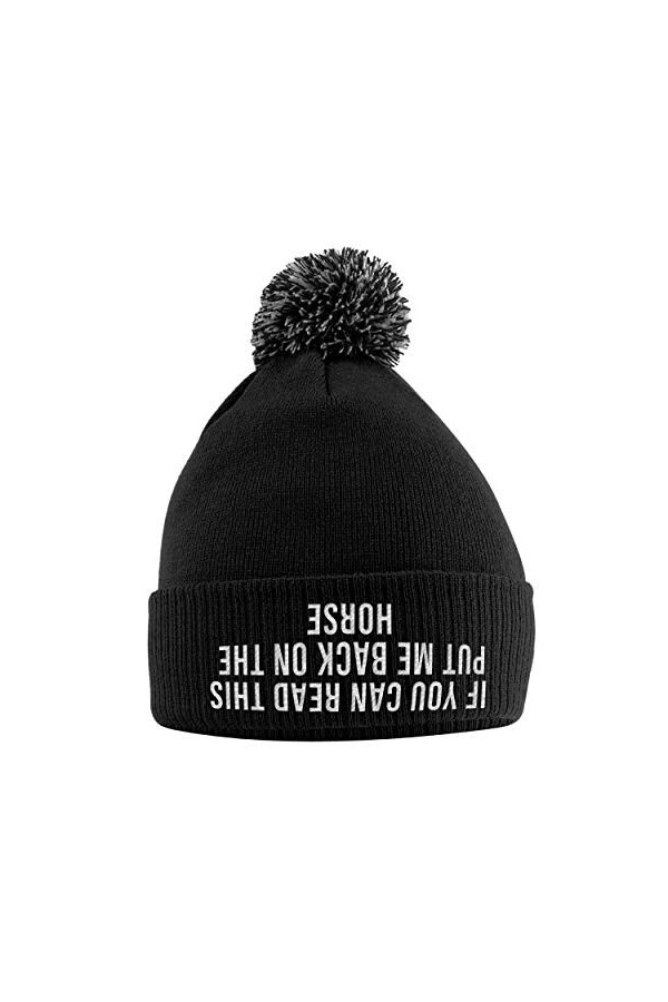 Bonnet à pompon avec inscription « If You Can Read This Put Me Back On The Horse Hat »,Cadeaux déquitation pour filles,Bonne