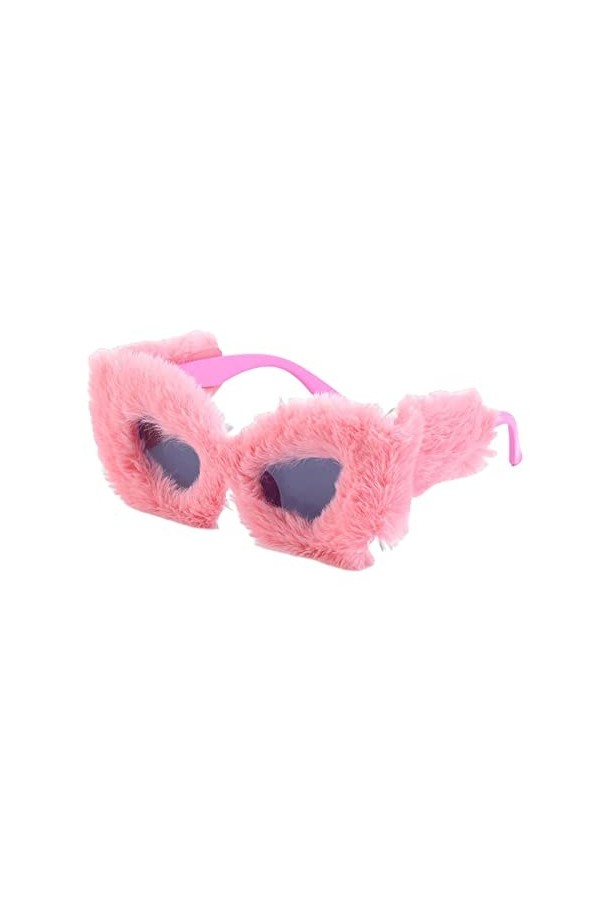 F Fityle Lunettes de soleil yeux de chat floues en peluche Lunettes de soleil créatives légères et confortables Lunettes de s