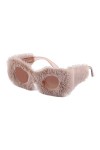 F Fityle Lunettes de soleil yeux de chat floues en peluche Lunettes de soleil créatives légères et confortables Lunettes de s