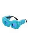 F Fityle Lunettes de soleil yeux de chat floues en peluche Lunettes de soleil créatives légères et confortables Lunettes de s