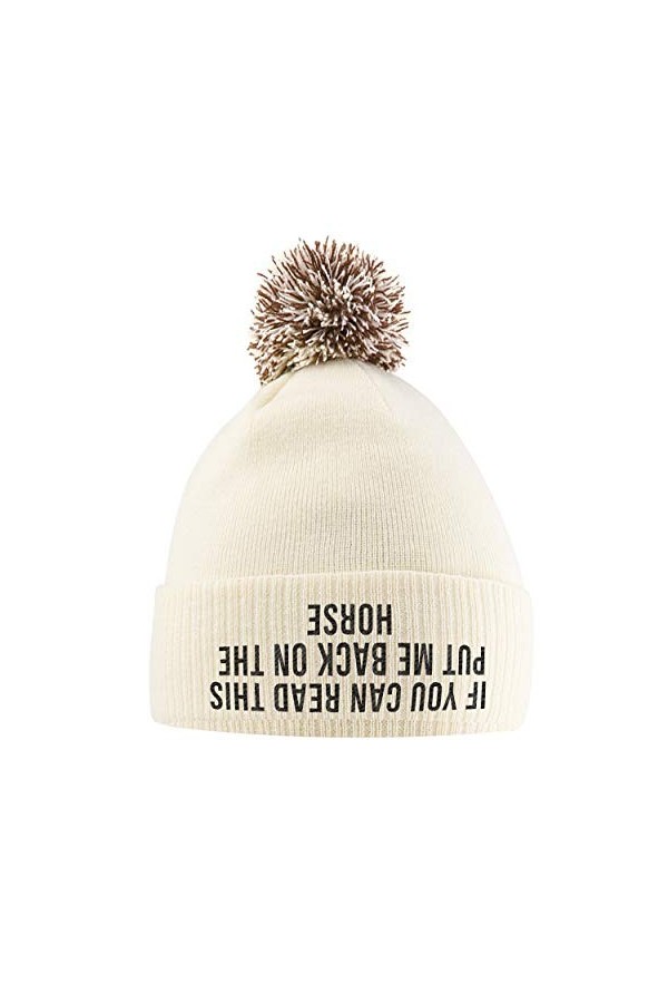 Bonnet à pompon avec inscription « If You Can Read This Put Me Back On The Horse Hat »,Cadeaux déquitation pour filles,Bonne
