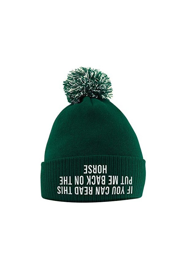 Bonnet à pompon avec inscription « If You Can Read This Put Me Back On The Horse Hat »,Cadeaux déquitation pour filles,Bonne