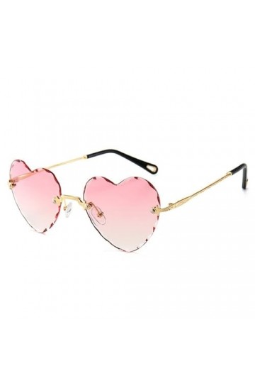 WUURAA Lunettes de soleil sans monture pour femme - En forme de cœur - Pour enterrement de vie de jeune fille - Couleur dégra