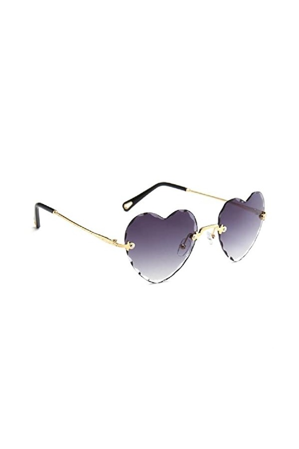 WUURAA Lunettes de soleil sans monture pour femme - En forme de cœur - Pour enterrement de vie de jeune fille - Couleur dégra