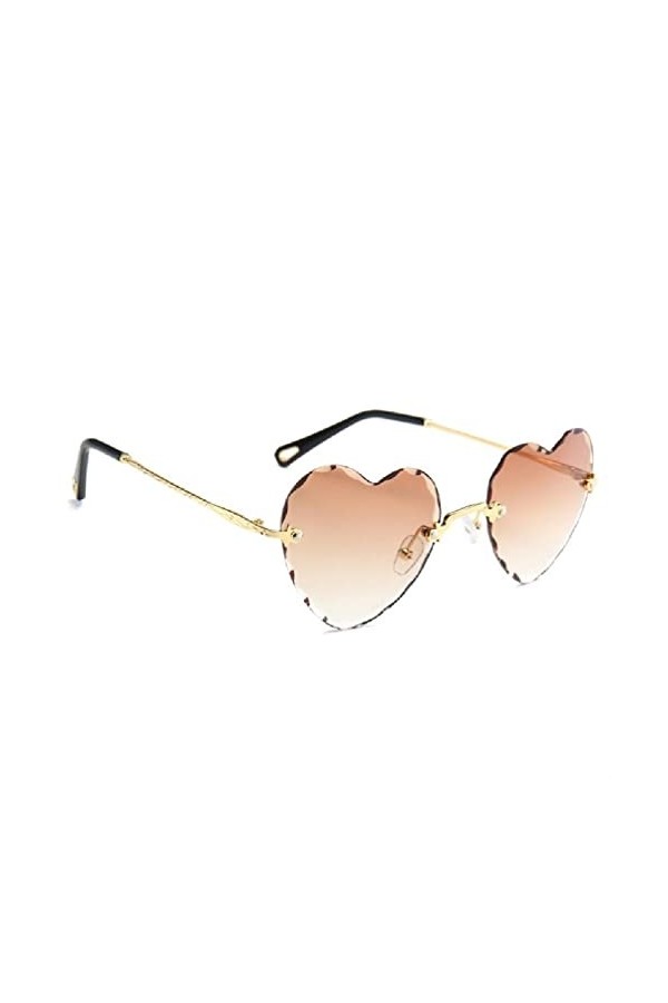 WUURAA Lunettes de soleil sans monture pour femme - En forme de cœur - Pour enterrement de vie de jeune fille - Couleur dégra