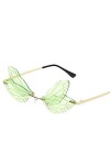 Dorjuli Lunettes de soleil tendance surdimensionnées pour femme - Lunettes de soleil sans monture - Style hippie - Couleur di