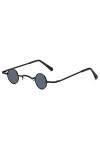 Lunettes de Soleil Rétro Petites Rondes Lunette de Soleil Ronde Hippie Lunettes de Soleil Rondes Polarisées UV400 Protection 