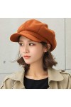 Bysonglezai Bonnet Femme Casquette dhiver Tricoté Hat Auutmn Hiver Chapeaux pour Femmes Solide Plaine Octogonale Gavroche Ca
