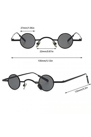 Lunettes de Soleil Rétro Petites Rondes Lunette de Soleil Ronde Hippie Lunettes de Soleil Rondes Polarisées UV400 Protection 