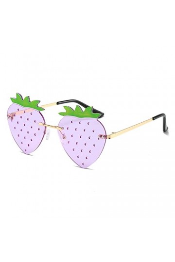 YAMEIZE Cute Lunettes de Soleil en Forme Strawberry - Pour Femmes Hommes Enfants UV400 Protection Monture Métallique Fruit Fu
