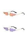 2 Pièces Lunette Flamme, Feu Lunettes de Soleil Sans Monture, Feu Flamme Lunettes de Soleil, Lunettes de Soleil Unisexes Flam