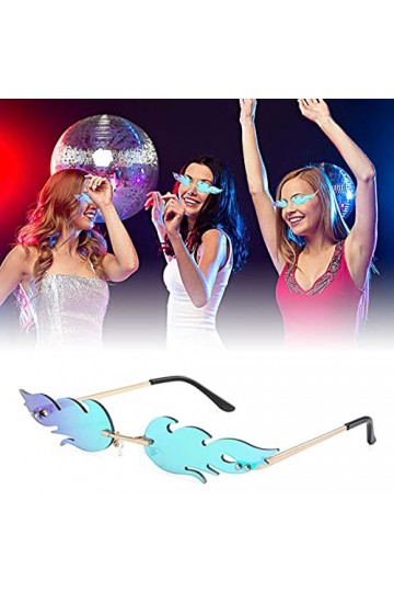 Rimless Lunettes de Soleil Lunettes de Soleil Miroir Flamme Lunettes de Soleil à la Mode Flamme Lunettes de Soleil sans Montu