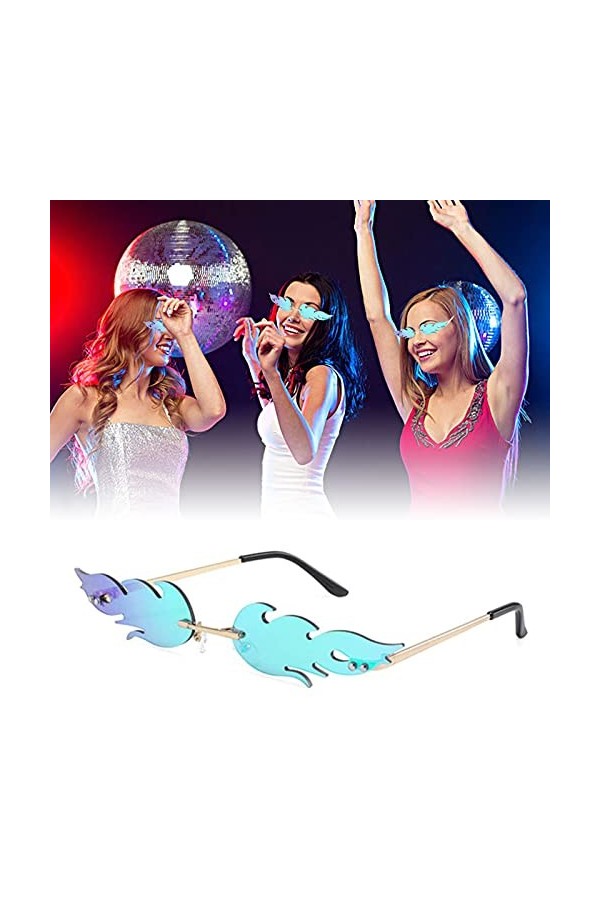 Rimless Lunettes de Soleil Lunettes de Soleil Miroir Flamme Lunettes de Soleil à la Mode Flamme Lunettes de Soleil sans Montu