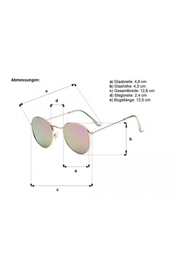 69appeal Lunettes de soleil dorées pour femme - Tenue de festival - Lunettes de soleil vintage miroir - Accessoires modernes 