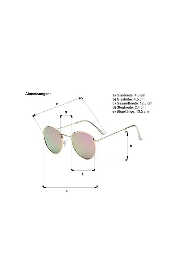 69appeal Lunettes de soleil dorées pour femme - Tenue de festival - Lunettes de soleil vintage miroir - Accessoires modernes 