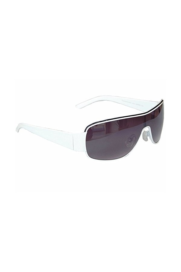 Lunettes de soleil tendance aviateur monoverre style sportif femme homme M 5 - Blanc - taille unique