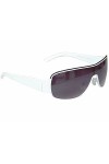 Lunettes de soleil tendance aviateur monoverre style sportif femme homme M 5 - Blanc - taille unique