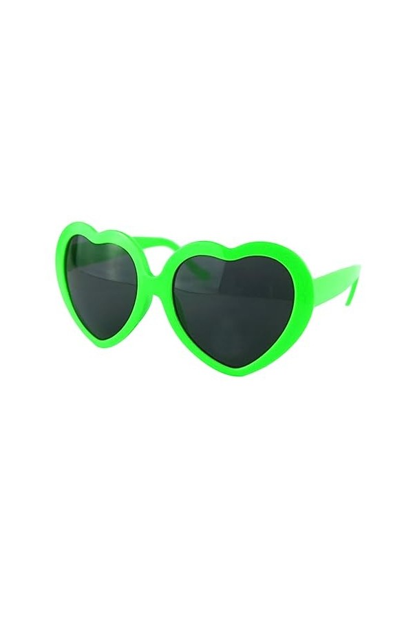 SOIMISS Vert Coeur Lunettes De Soleil Vert Lunettes De Soleil Vert Cadeaux Lunettes De Soleil Accessoires Costume Lunettes Pa
