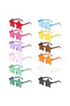 dogmoon Lot de 12 paires de lunettes de soleil pentagramme amusantes - Lunettes de soleil sans monture - Pour homme et femme 