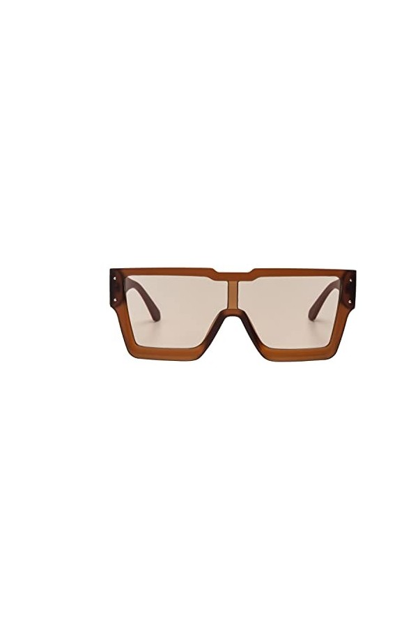 tigratigro Lunettes de soleil mode à jambe large Uv400, lunettes de soleil vintage homme/femme, marron, Taille unique
