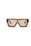 tigratigro Lunettes de soleil mode à jambe large Uv400, lunettes de soleil vintage homme/femme, marron, Taille unique