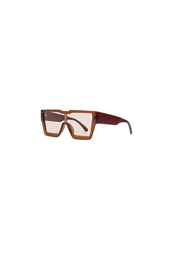 tigratigro Lunettes de soleil mode à jambe large Uv400, lunettes de soleil vintage homme/femme, marron, Taille unique