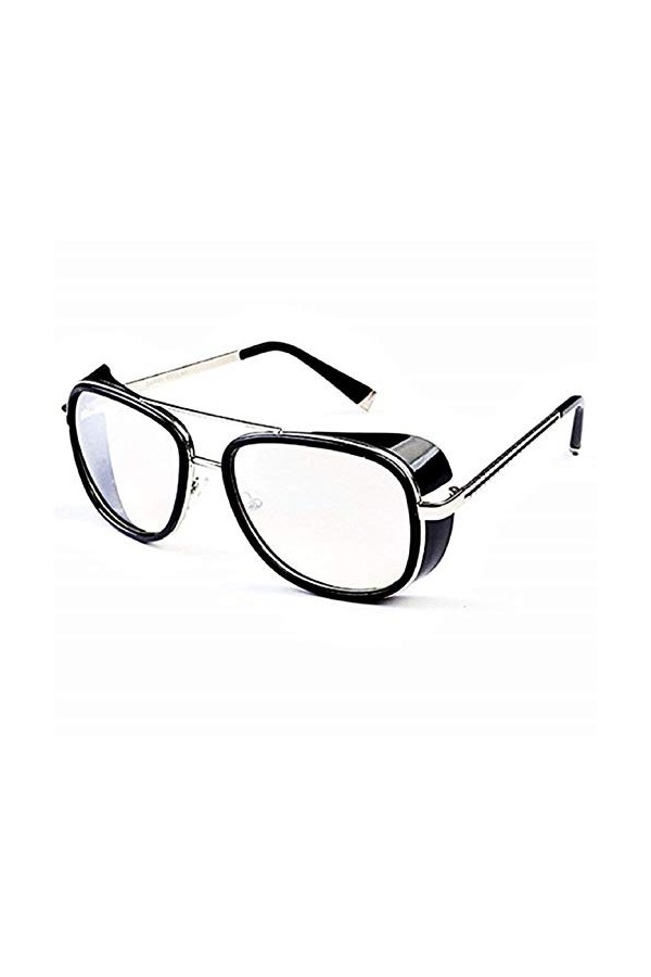 KIRALOVE Lunettes de soleil - - femme - homme - unisexe - monture argentée - verres - transparents - lunettes de soleil garço