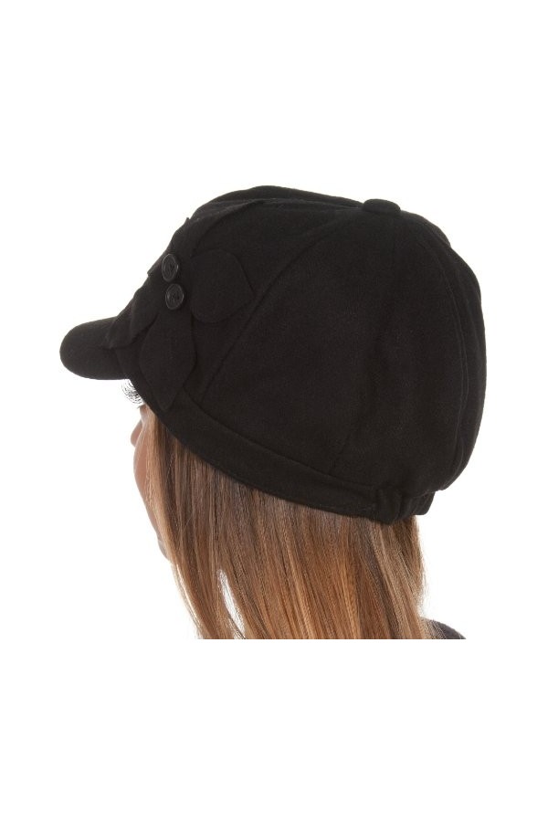 Sakkas EHA405BC Chapeau/Casquette Laine Hiver Unisexe de Vendeur de Journaux/Chauffeur de Taxi avec Accent Fleur en Bouton 6