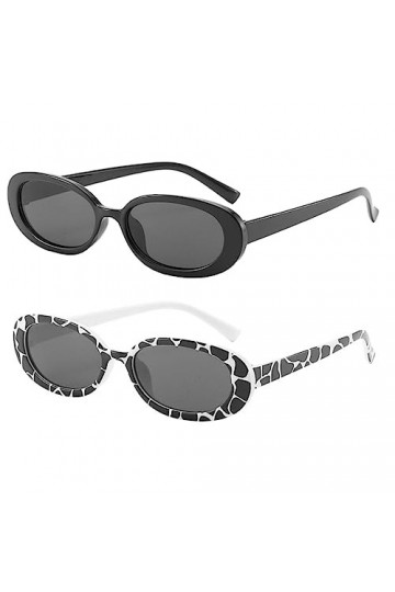 SOIMISS Lunettes Carrées 2 Paires De Lunettes De Soleil Ovales Œil De Soleil Femme Lunettes De Soleil En Plastique Lunettes D