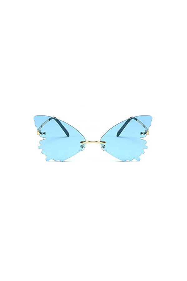 Lunettes de soleil pour femme - Style vintage - Lunettes de soleil sans bordure - Lunettes amusantes - Œil de chat - Lunettes