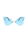 Lunettes de soleil pour femme - Style vintage - Lunettes de soleil sans bordure - Lunettes amusantes - Œil de chat - Lunettes