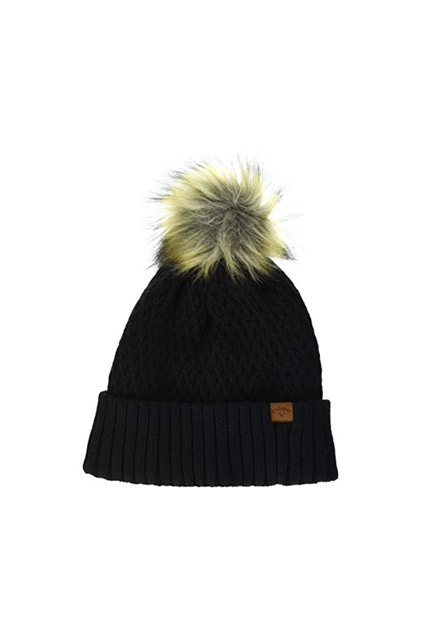 Callaway Femme À Pompon pour Femme Bonnet Beanie , Noir, Taille unique EU