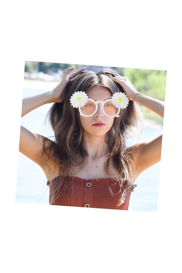 Holibanna Lunettes De Fille De Fleur Lunettes De Soleil Femme Lunettes De Soleil Rondes Marguerite Lunettes De Soleil Tournes