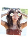 Holibanna Lunettes De Fille De Fleur Lunettes De Soleil Femme Lunettes De Soleil Rondes Marguerite Lunettes De Soleil Tournes