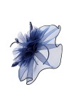 ITODA Fascinator Chapeau Femme Cocktail Party Chapeau Bibis Plumes Voilette Fleur Mariage Coiffure avec Bandeau et Clip Acces