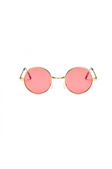 YUFUD Lunette de Soleil Lunettes de Soleil Rondes Femmes Vintage Metal Frame Lens Coloré Shade Lunettes de Soleil UV400 A