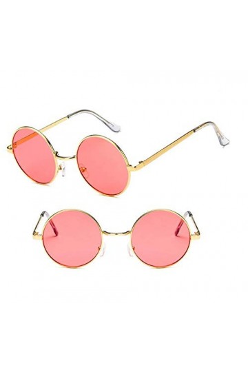 YUFUD Lunette de Soleil Lunettes de Soleil Rondes Femmes Vintage Metal Frame Lens Coloré Shade Lunettes de Soleil UV400 A