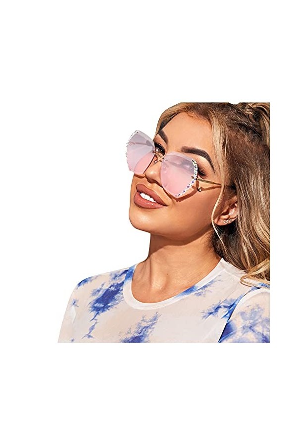 MaNMaNing Lunettes de Soleil pour Femmes Lunettes de Soleil à Monture Large Lunettes de Soleil à la Mode Lunettes de Soleil A