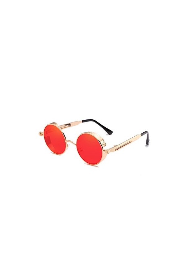 huicai Homme et femme Métal lunettes rondes Lunettes de soleil rétro
