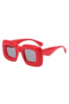 PeJ526 Lunettes de soleil polarisées carrées pour femme Lunettes de soleil tendance rétro à grand cadre pour femme, rouge, ta