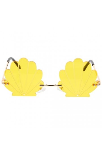 USHOBE 1Pcs Lunettes De Soleil Lunettes De Conception En Forme De Coquille Lunettes De Soleil De Mode Sans Monture Accessoire