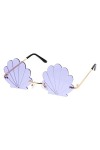 USHOBE 1Pcs Lunettes De Soleil Lunettes De Conception En Forme De Coquille Lunettes De Soleil De Mode Sans Monture Accessoire