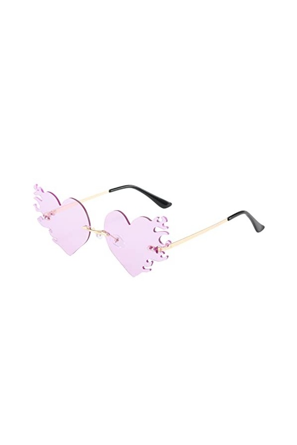 MaNMaNing Lunettes de Soleil Vintage en Forme de Coeur Lunettes Lunettes Ton Rétro Irrégulier Unisexe Lunettes de Soleil Pola