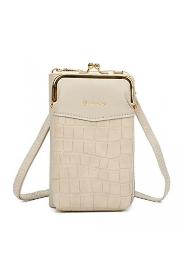 Gallantry Petit Sac à Bandoulière Femme - Portefeuille Porte-Monnaie Carte Tout-en-un - Pochette en Fermoir à baiser pour Tél