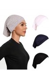 Lot de 4 couvre-chefs pour femme, Gris clair, blanc, bleu marine, noir, Medium-Large