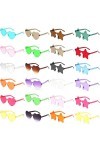 SAMISO 24 Paires de Lunettes en Forme de Cœur/Étoile Hippie Rétro,Lunettes de Soleil en Forme de Coeur,Lunettes de Soleil Tra