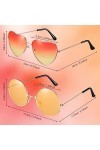 Fiada 2 Paires Lunettes de Soleil Hippies Lunettes de Soleil Rétro Lunettes de Soleil Vintages Lunettes de Soleil Rondes et C