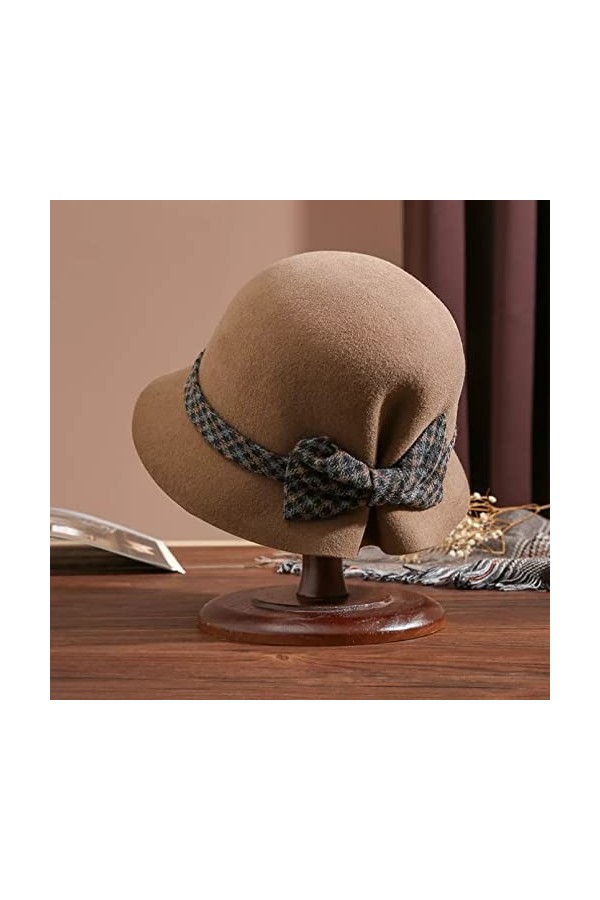 EGROOV Chapeau Femme Filles Chapeau Bonnet Femme Cloche Chapeau Dames irrégulier pêcheur Chapeau Femmes Hiver Feutre Cadeaux 